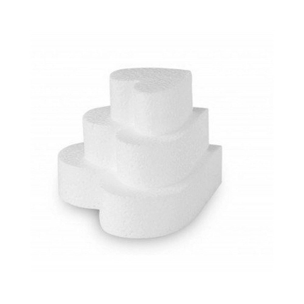 Trade Shop - Set 3pz Base Stampo Cuore Polistirolo 3 Diverse Misure Torta Cake Design Decorazione -