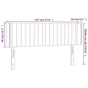 Testiera ad Orecchio Crema 147x16x78/88 cm in Tessuto