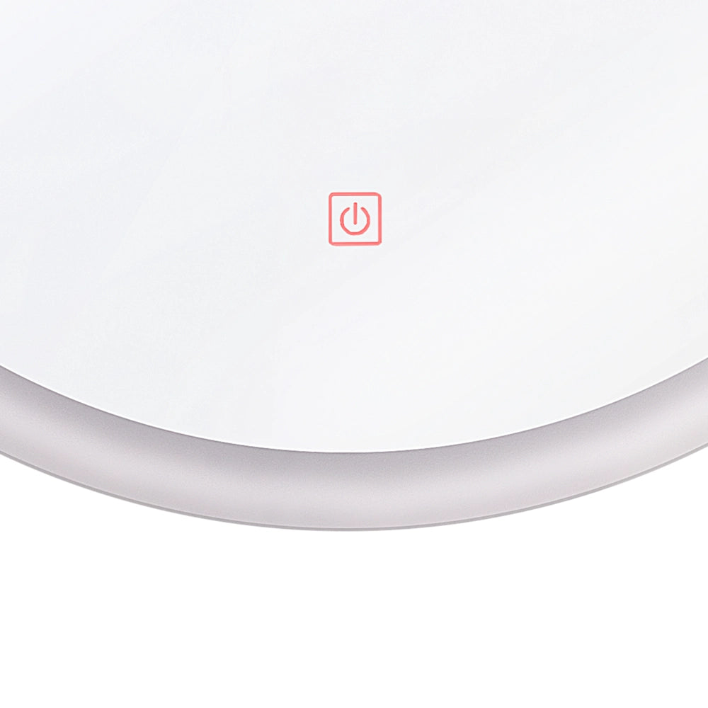 Specchio da parete a LED sospeso da 58 cm Rotondo moderno e contemporaneo per il trucco da toeletta da bagno glamour