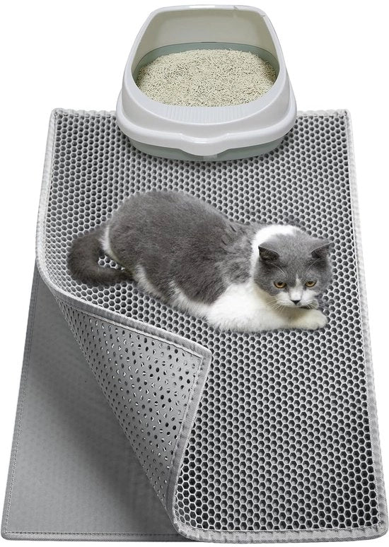 Matrice impermeabile per gatto - Disegno a doppia lastra - Grigio - 61 x 38 cm