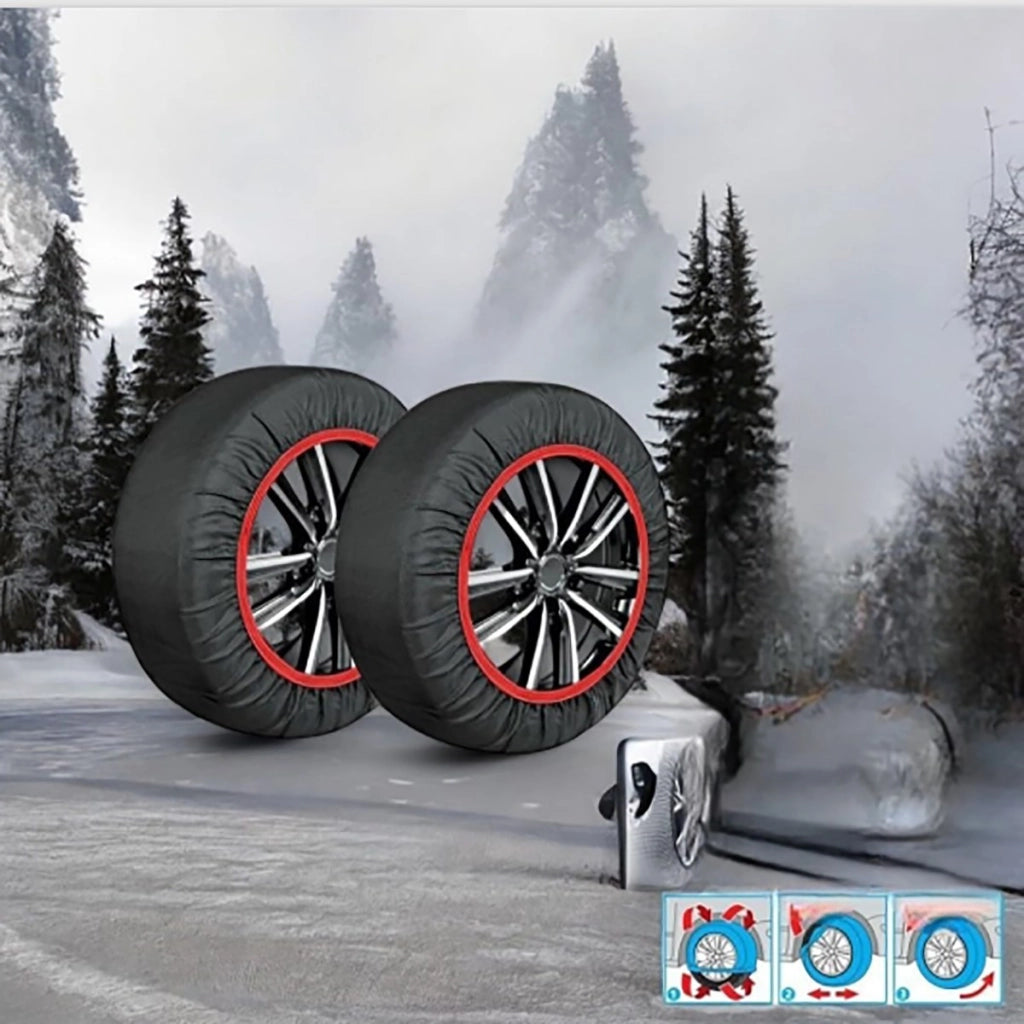 CALZA NEVE OMOLOGATE ITALIA EN 16662-1 2 CALZE TESSILI PNEUMATICI AUTO TAGLIA L