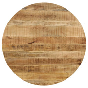 Tavolo da Pranzo in Massello di Mango Grezzo e Acciaio 120x77cm 246013