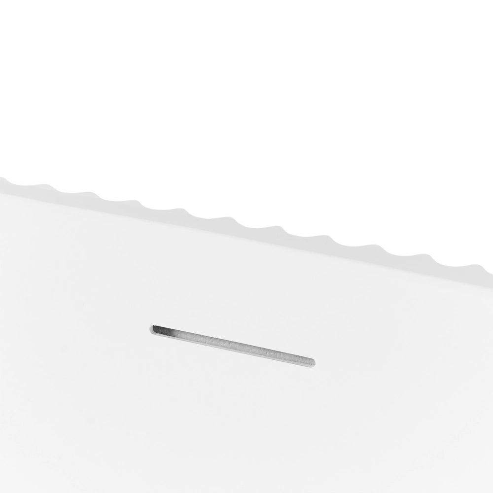 Tappetino da bagno indipendente in acrilico bianco opaco 170 x 81 cm forma ovale con finitura scanalata stile moderno per il bagno