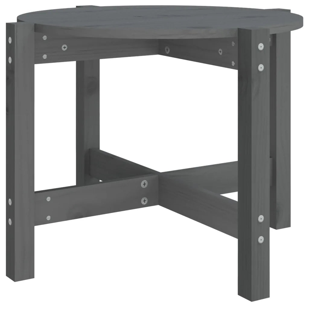Tavolino da Salotto Grigio Ã˜ 62,5x45 cm Legno Massello di Pino cod mxl 20049