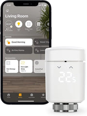 Termostato radiatore intelligente con display LED e regolazione automatica della temperatura - tecnologia Bluetooth e HomeKit - prodotto in Germania