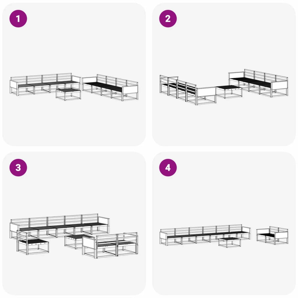 Set di divani da esterno 9 pcs Naturale 3382447