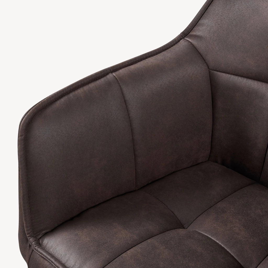 Set di 2 Sedie per Sala Pranzo Birmingham Effetto Velluto Marrone Scuro [en.casa]