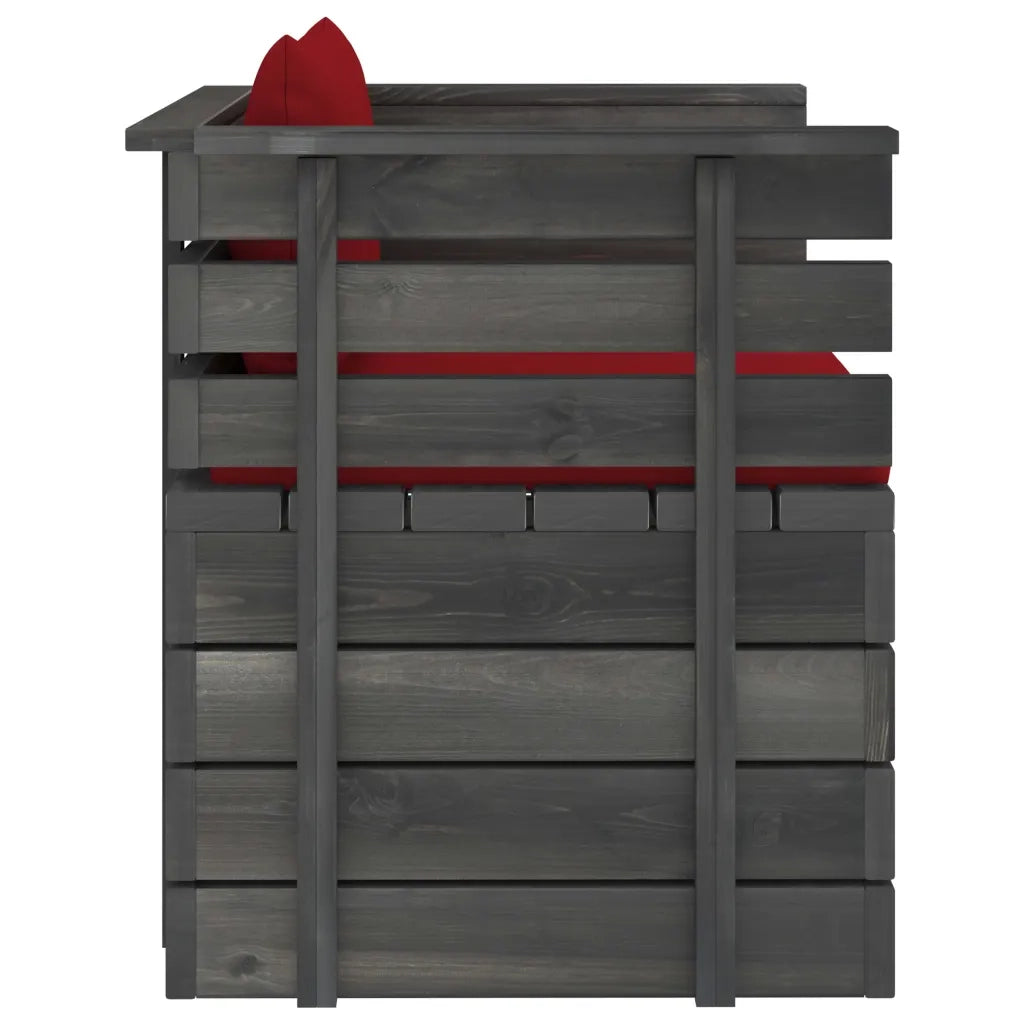 Poltrona da Giardino con Cuscini in Legno di Pino cod mxl 74530
