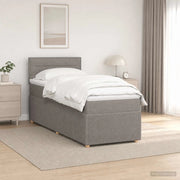 Letto box spring con materasso Tortora 80 x 200 cm Tessuto 3451332
