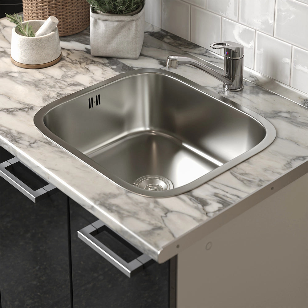 Vicco Cucina completa Nero lucido/bianco 160 cm con base forno e lavello con PT