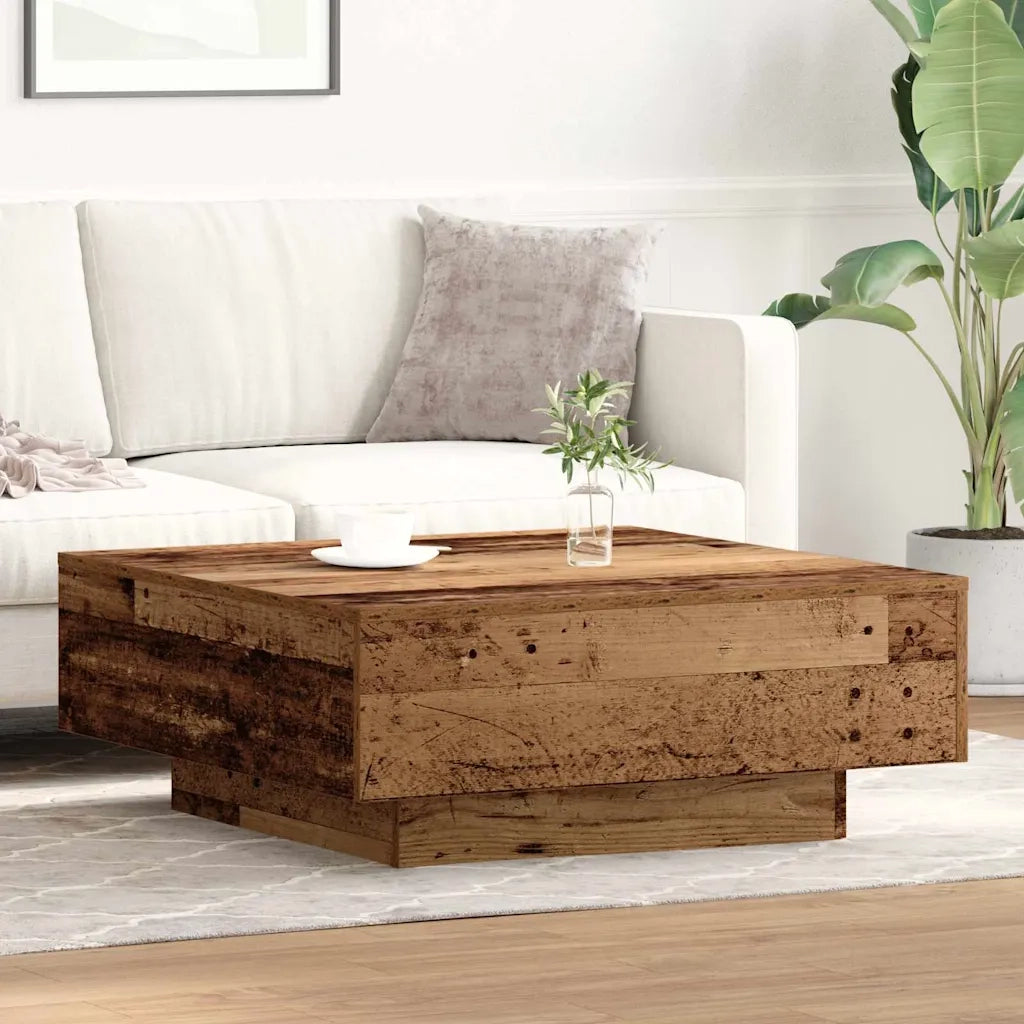 Tavolino da Salotto-Tavolino da soggiorno-Tavolo Legno vecchio 80 x 80 x 31 cm
