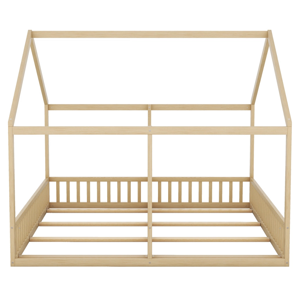 Letto doppio per bambini 2 in 1 90 x 200 cm con sponde e design a casetta