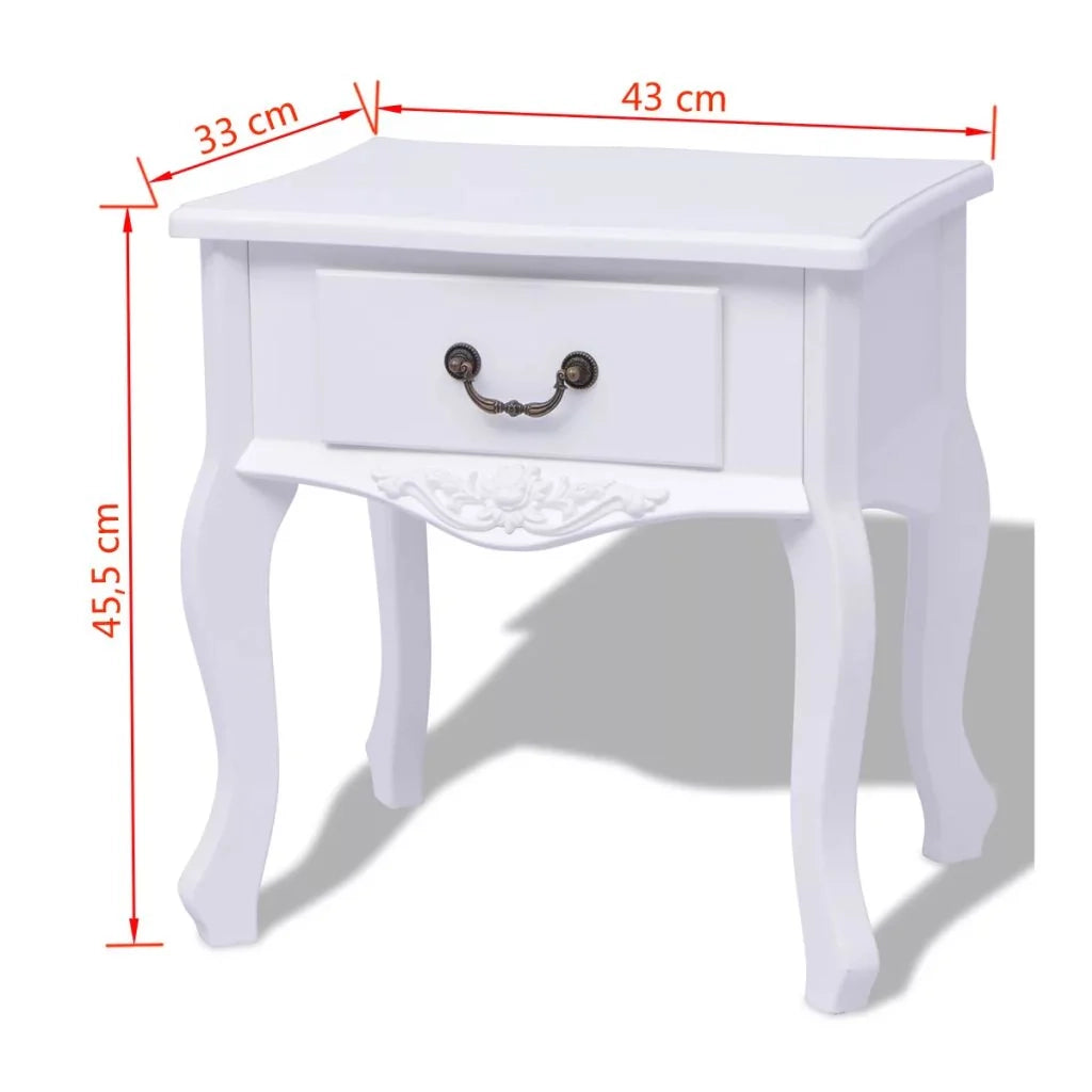 Comodino comodino cassettiera mobili per camera da letto 2 pezzi MDF bianco 1402181