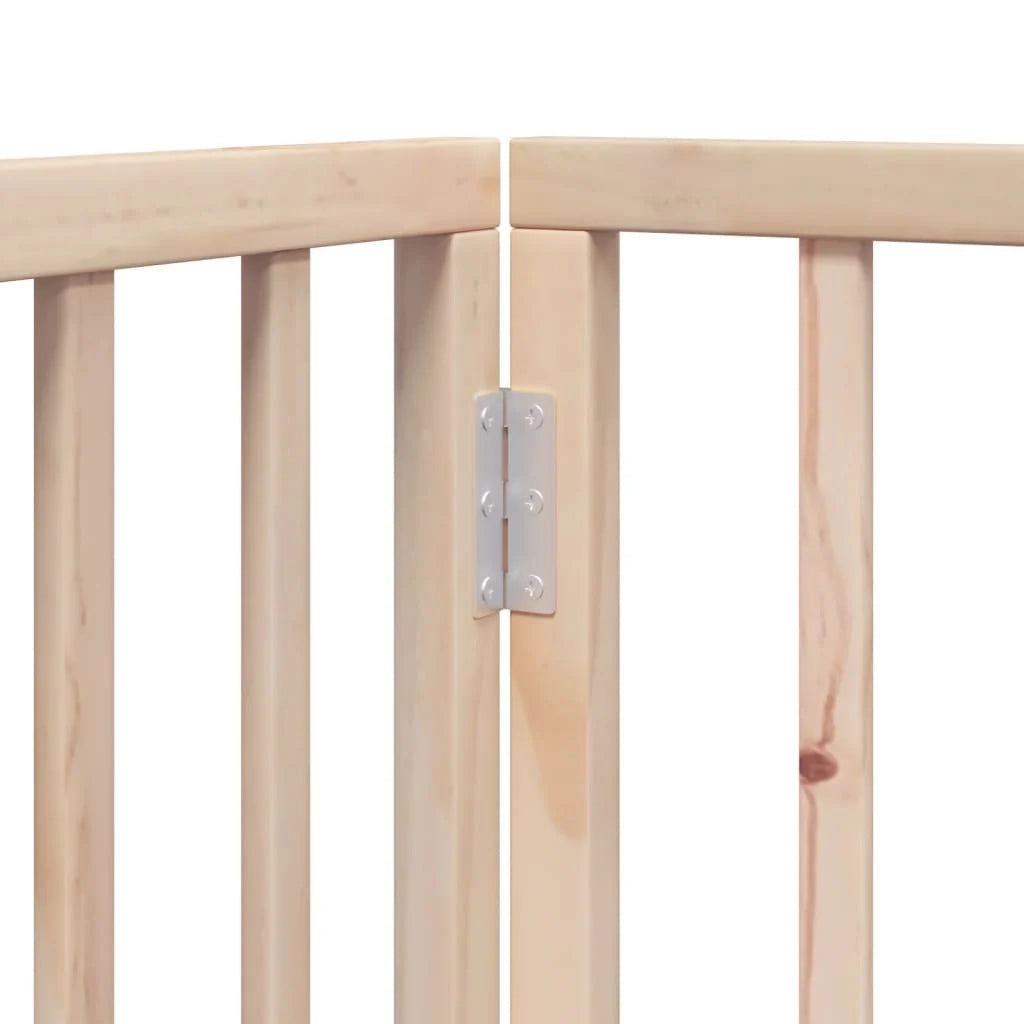 Cancelletto di sicurezza per cani con porta in legno di pioppo marrone a 4 pannelli 02_0023303