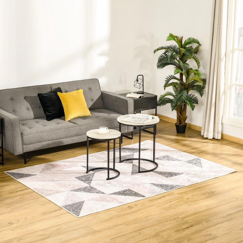 Tappeto Moderno Velluto Geometrico ¨C Zephmum ¨C Grigio 230x160 cm