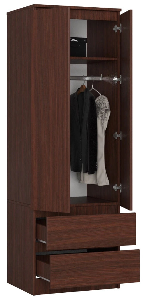Armadio AKORD S60 Wengé 60 cm 2 ante 2 cassetti 60x51x180 cm