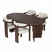 Set di tavolo e sedie in legno Meridia 4" (5 pezzi) - 180 x 90 x 75 cm - Bianco