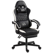 Sedia da ufficio gaming con poggiapiedi ¨C Xylo ¨C similpelle nero e bianco girevole regolabile