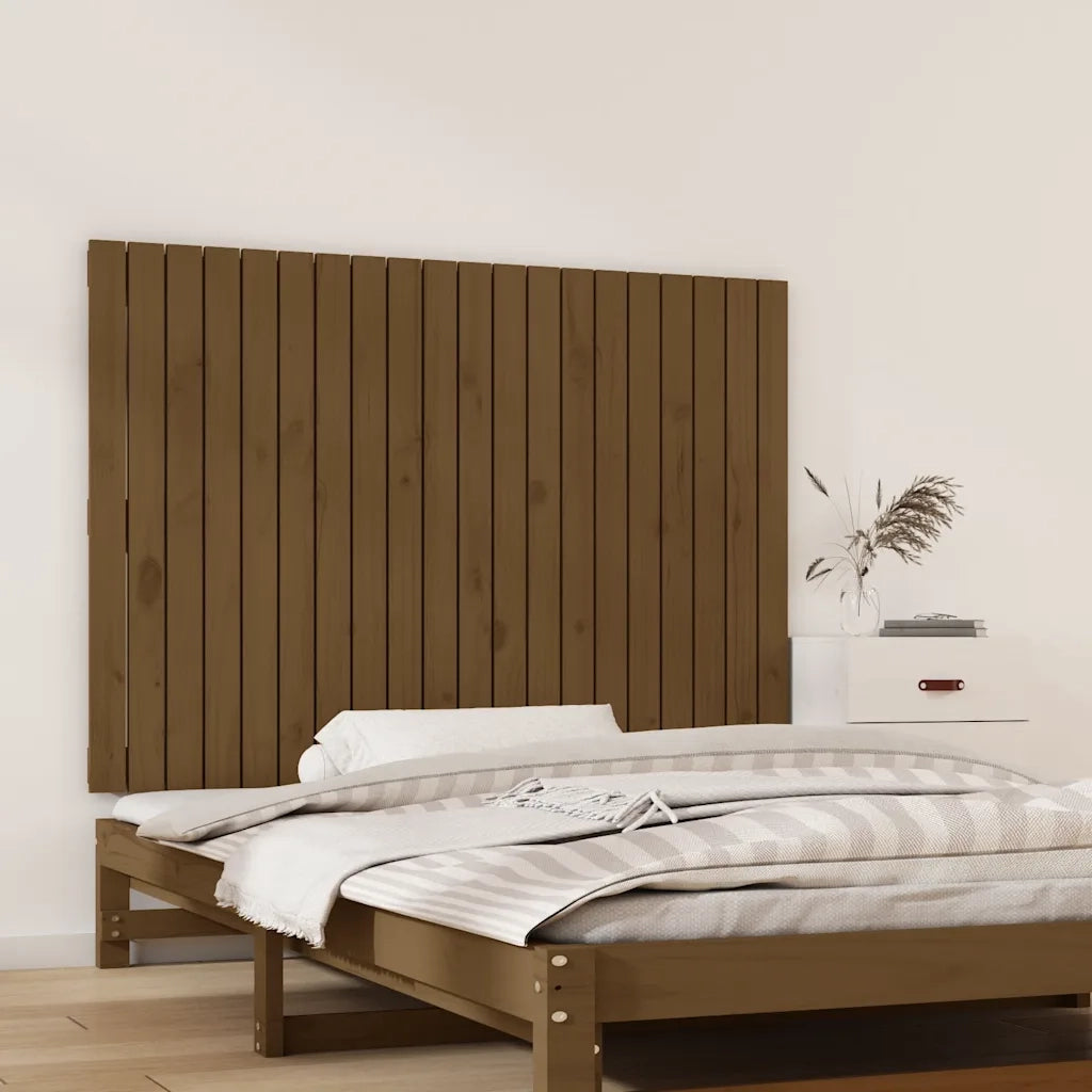 Testiera da Parete Ambra 127,5x3x90cm in Legno Massello di Pino
