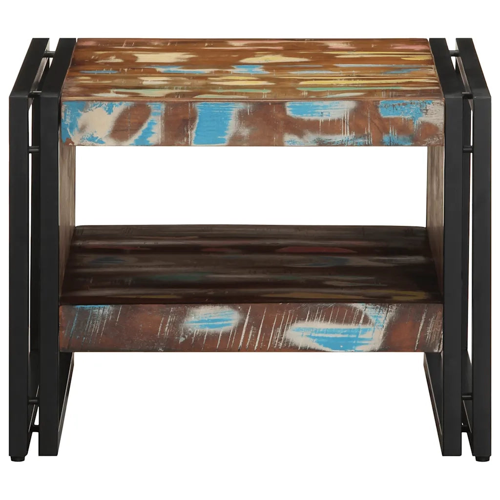 Tavolino Salotto Multicolore 50x50x38cm Legno Massello Recupero 4102714