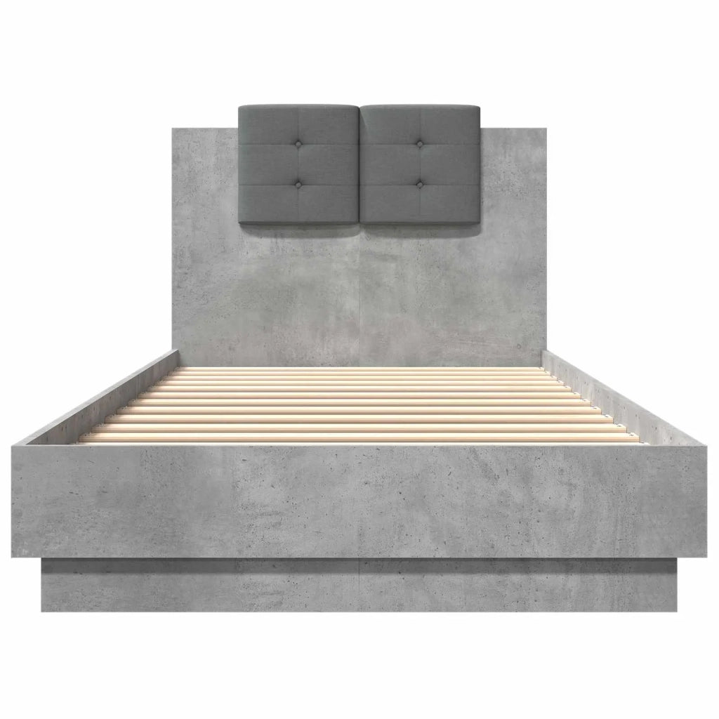 Letto con LED Grigio Cemento 80 x 200 cm Legno ingegnerizzato 3429666