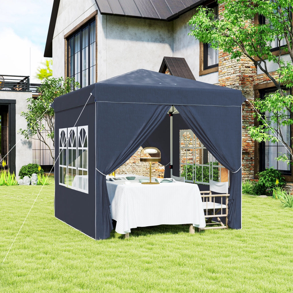 Tenda da giardino pieghevole ¨C zephmum ¨C 2.5x2.5 m blu scuro con borsa