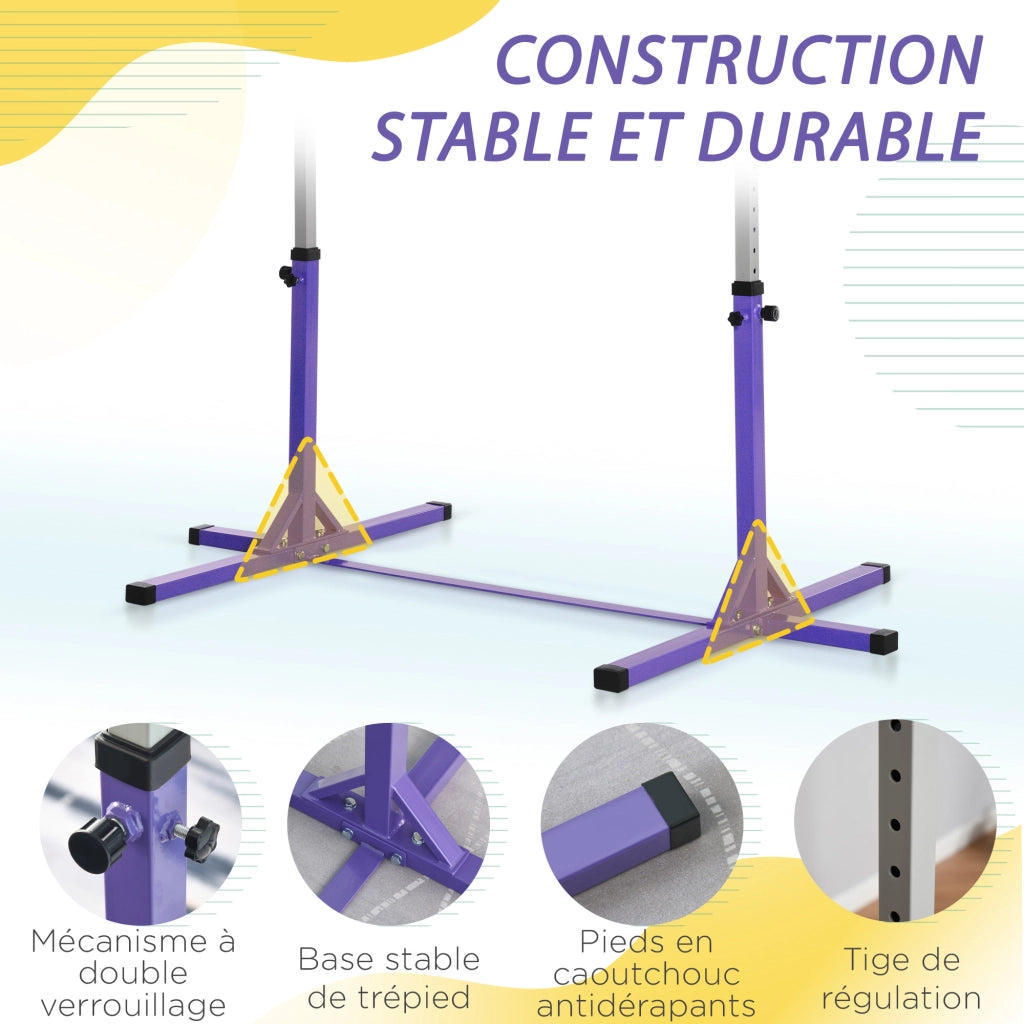 Sbarra per Ginnastica Regolabile ¨C zephmum ¨C Legno di Faggio 92-150 cm