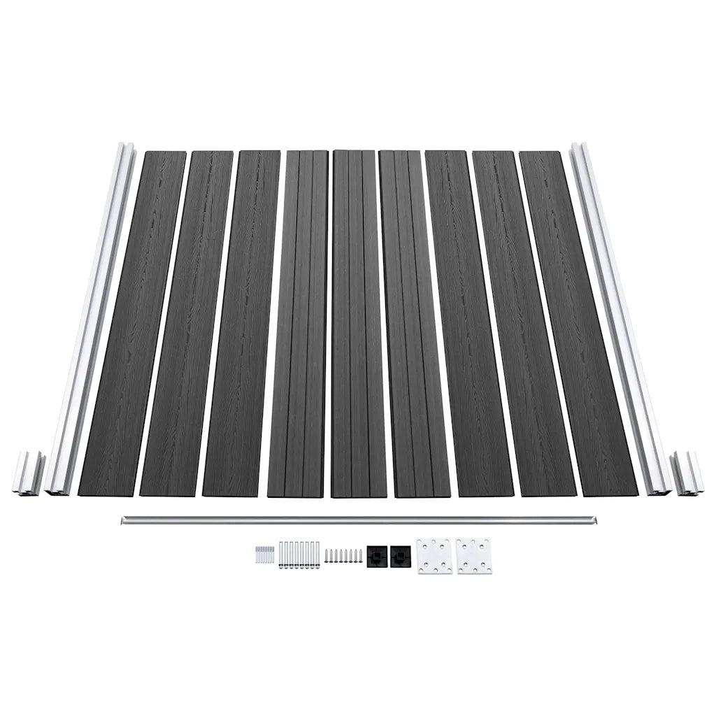 Set Pannelli di Recinzione in WPC 1311x(105-186) cm Nero 3070443
