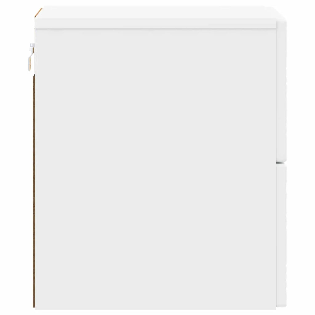 Set di 2 Comodini | Armadio da Notte | Mobiletto da notte a muro Bianco 34,5 x 33 x 40 cm