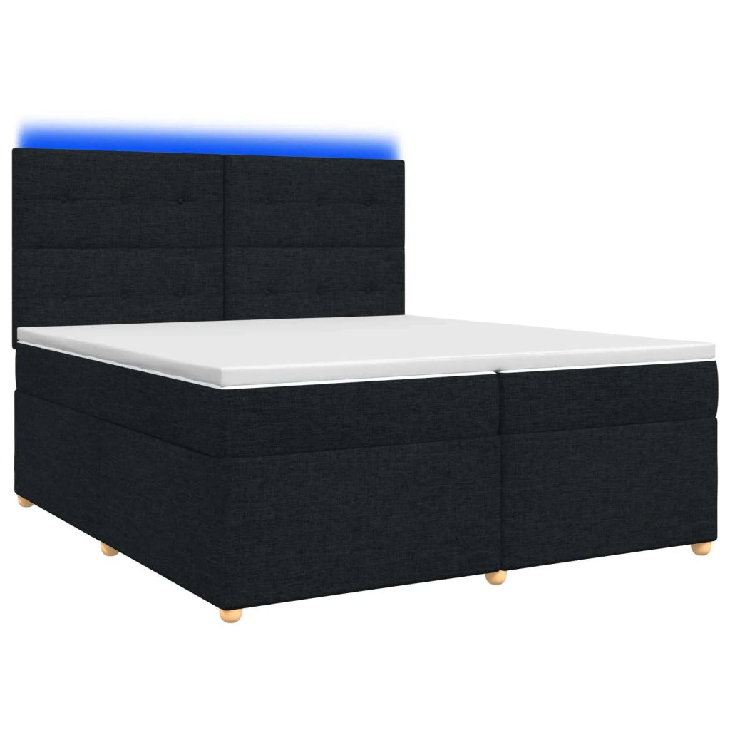 Letto box spring con materasso Nero 200 x 200 cm Tessuto 3455429