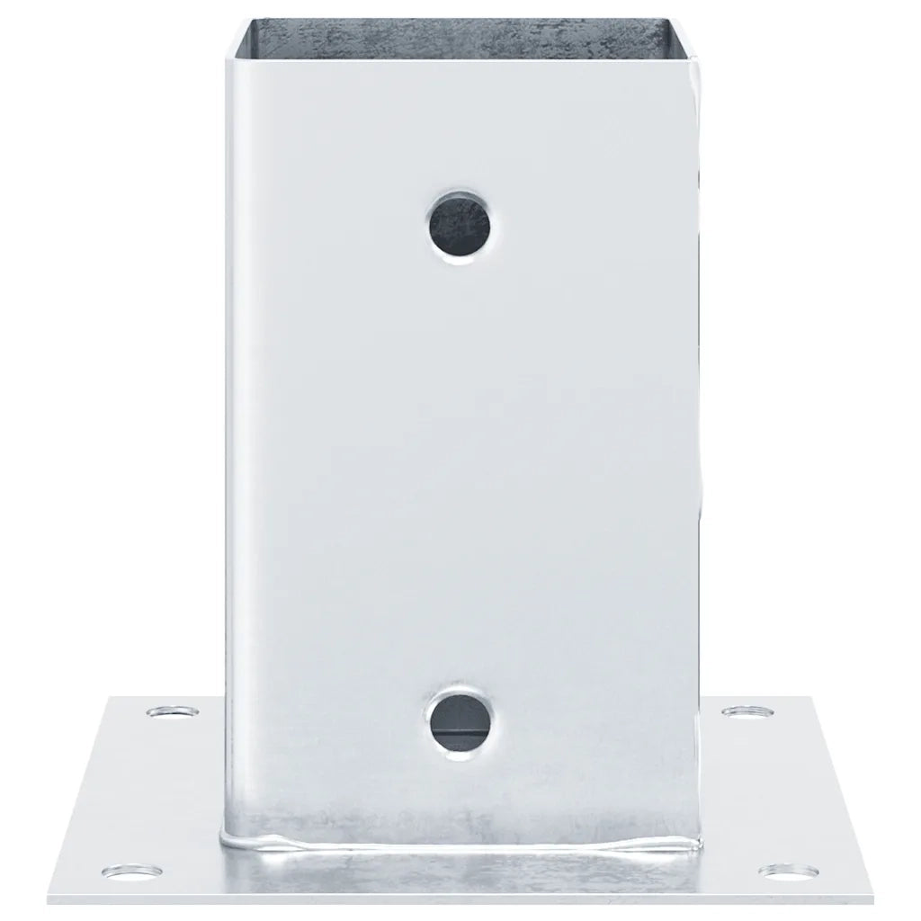 Basi per Pali Quadrate 4 pz Argento 81x81 mm in Acciaio Zincato CFW9340326