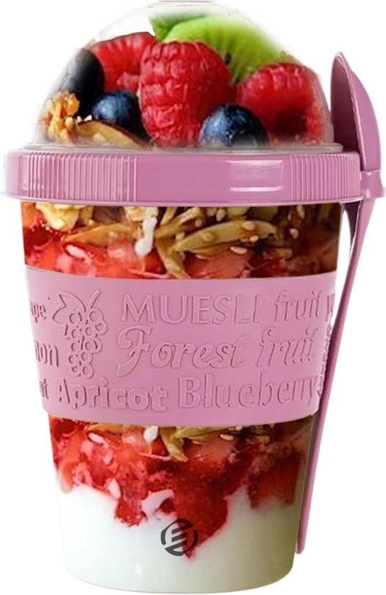 Set di contenitori per overnight oats in ceramica per mason jar con muesli e avena