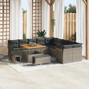 Set Divano da Giardino con cuscino 13 pcs Grigio polyrattan 3363488