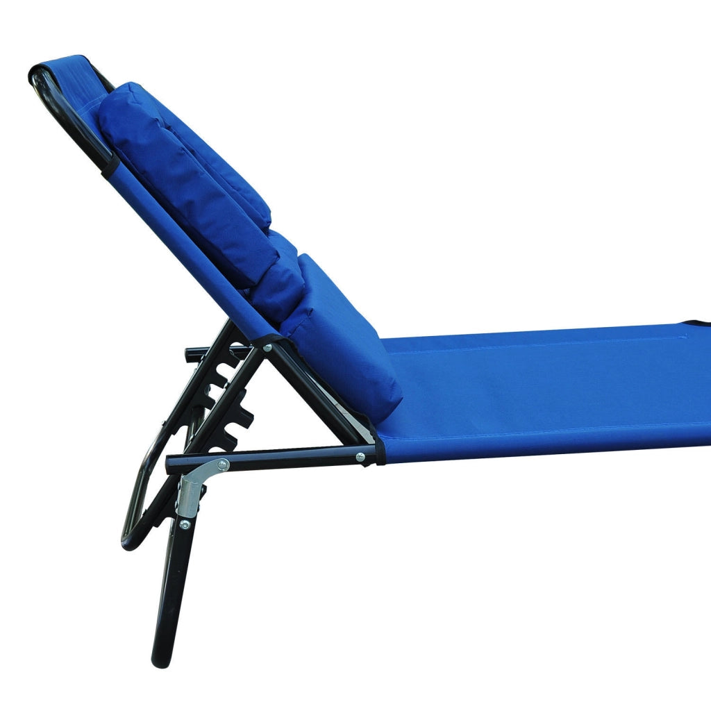 Sdraio pieghevole da giardino con cuscino ¨C zephmum ¨C blu