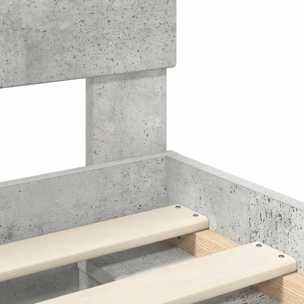 Struttura del letto Grigio Concretè 75 x 190 cm Pino massello 3409420