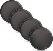 Piatto di Servizio Rond Nero con Superficie Antiscivolo e Altezza di Cintura Alta per Casa e Ristoranti (4 pezzi - Diametro: 28cm)