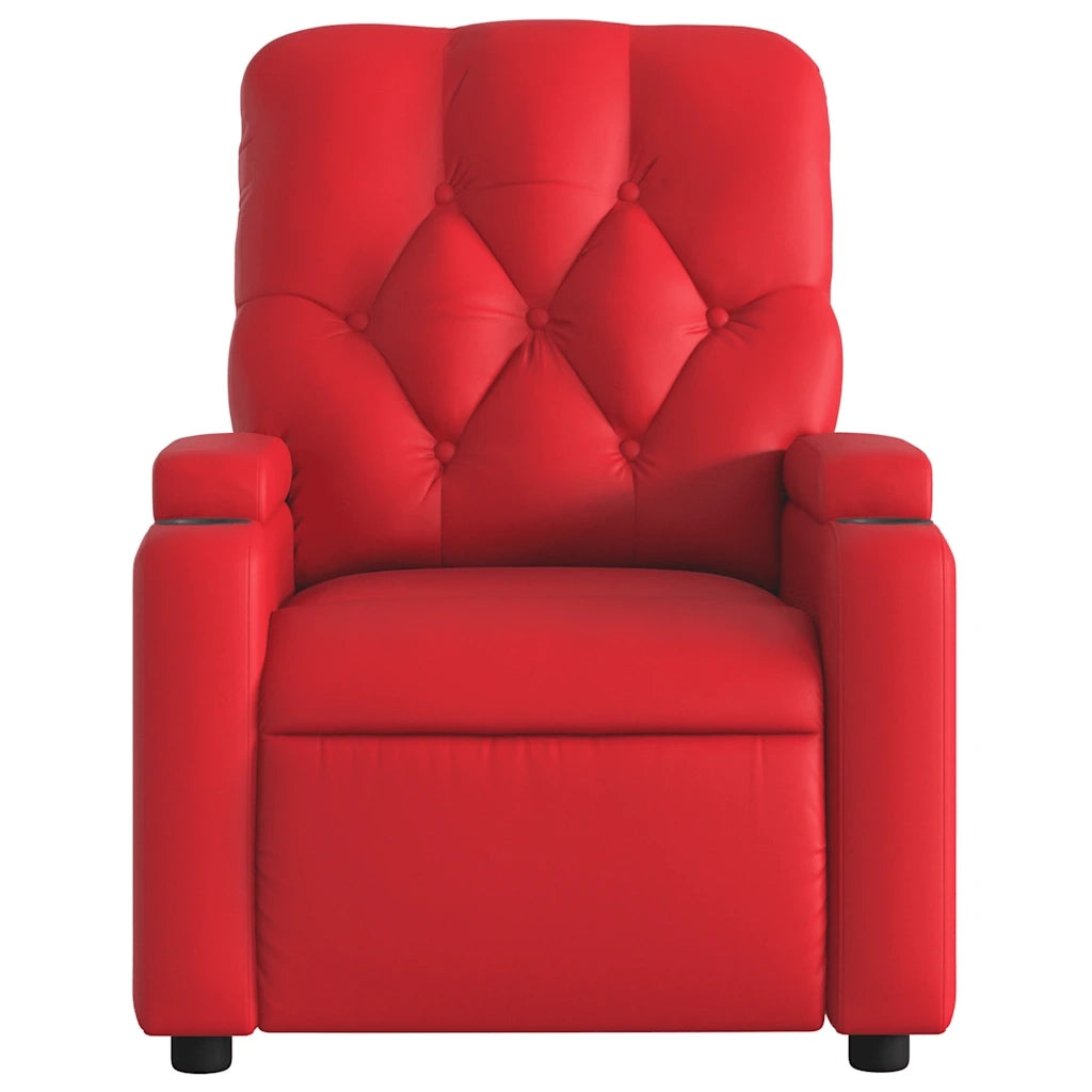 Poltrona Massaggiante Reclinabile Rossa in Similpelle 372515