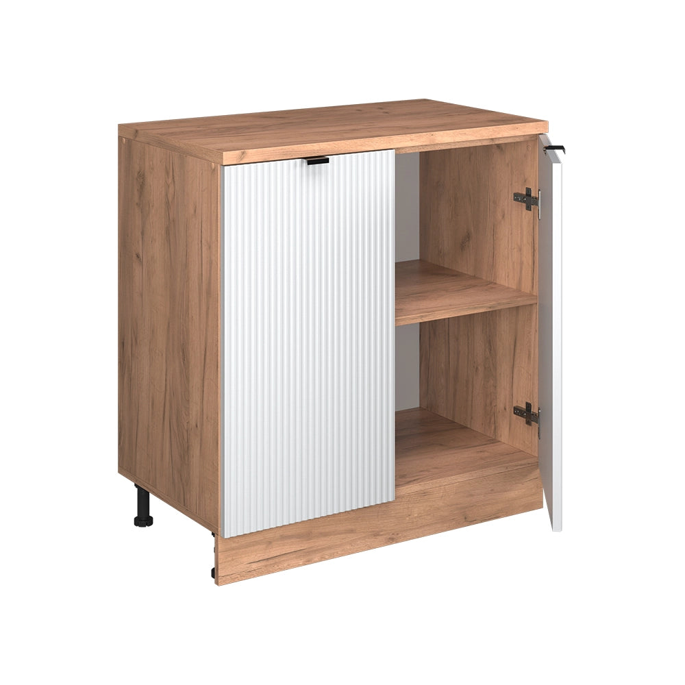 Mobile per mansarda Rion Ondulazione bianca/Rovere dorato 80 x 83.8 cm senza inclinazione con 2 ante Vicco