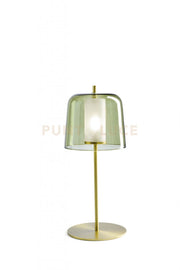 FRIDA LAMPADA DA TAVOLO VERDE  MONTATURA ORO SPAZZOLATO ATTACCO G9  H.50CM