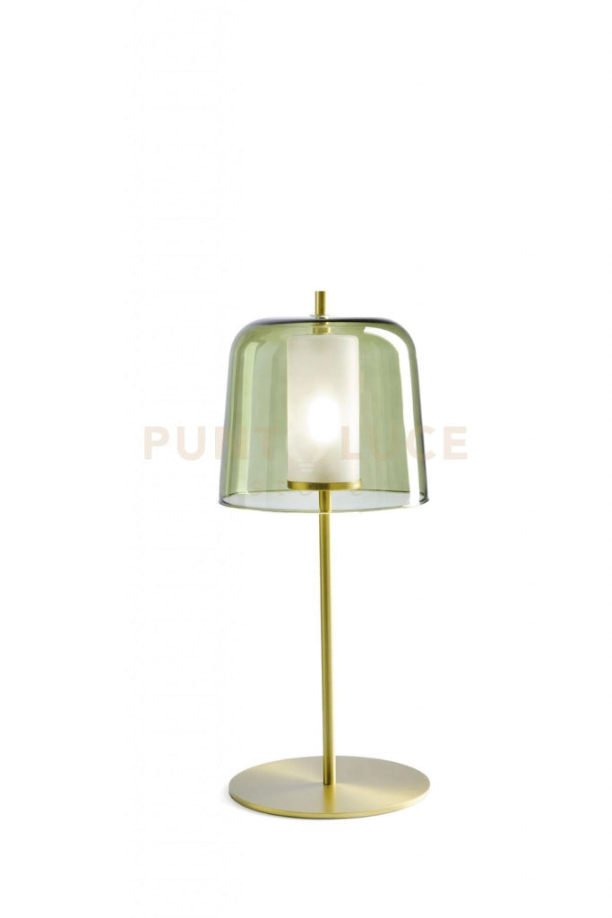FRIDA LAMPADA DA TAVOLO VERDE  MONTATURA ORO SPAZZOLATO ATTACCO G9  H.50CM