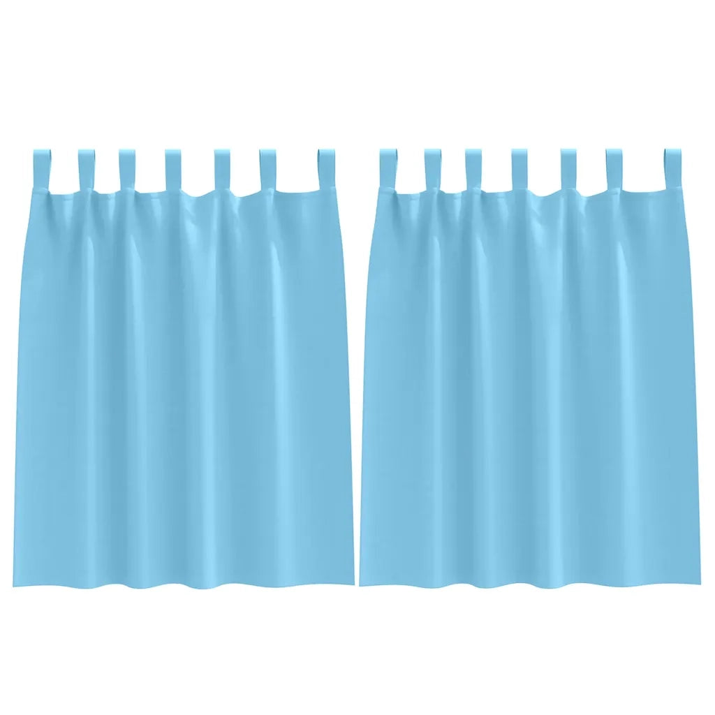vidaXL Tende con tende 2 pcs Azzurro Poliestere