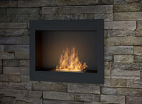 Camino a Bioetanolo da Parete/Incasso 60x49 cm Frame 600 Nero con Vetro