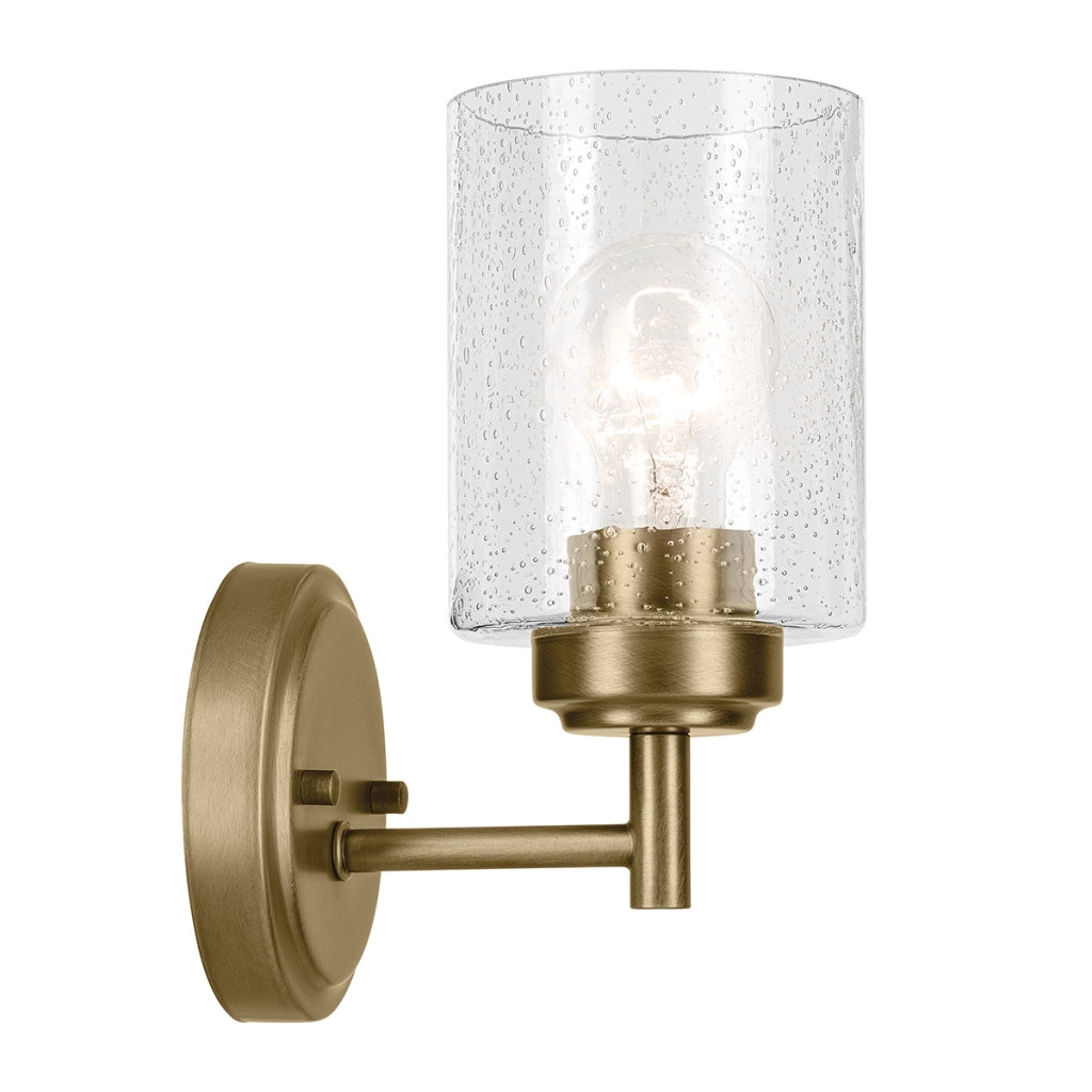 Applique industriale Winslow ottone vetro bolle E27 Kichler