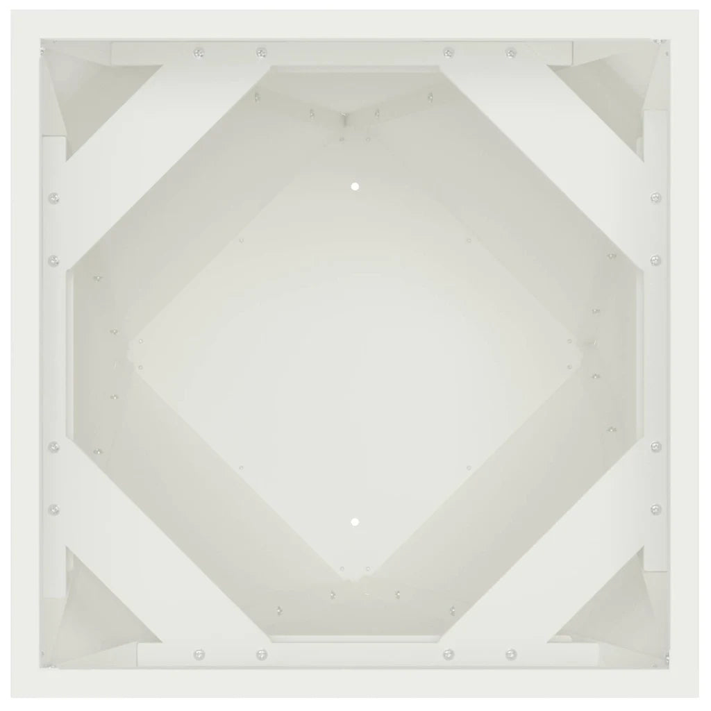 Fioriera 2 pcs Bianco 30 x 30 x 75 cm Acciaio 883769
