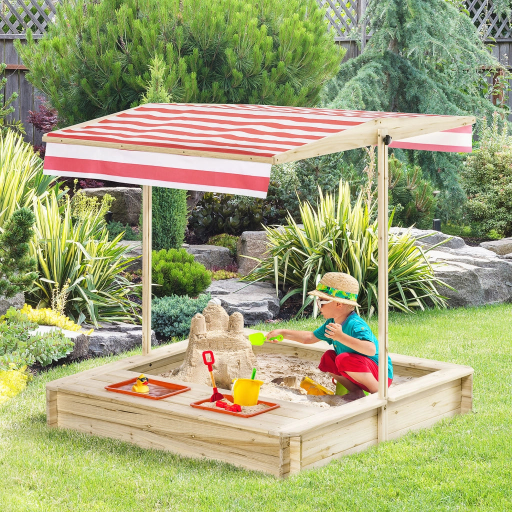 Sandbox Legno Quadrata 2 Bacs ¨C zephmum ¨C Legno Abete Autoclave 118x118x118 cm