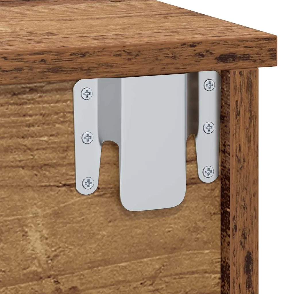 Comodino 2 pcs Legno vecchio 40 x 31 x 15 cm Legno multistrato 891117