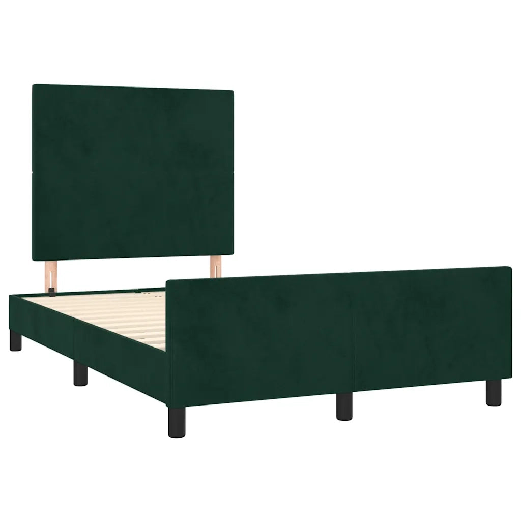 Giroletto senza Materasso Verde Scuro 120x190 cm Velluto 3270569