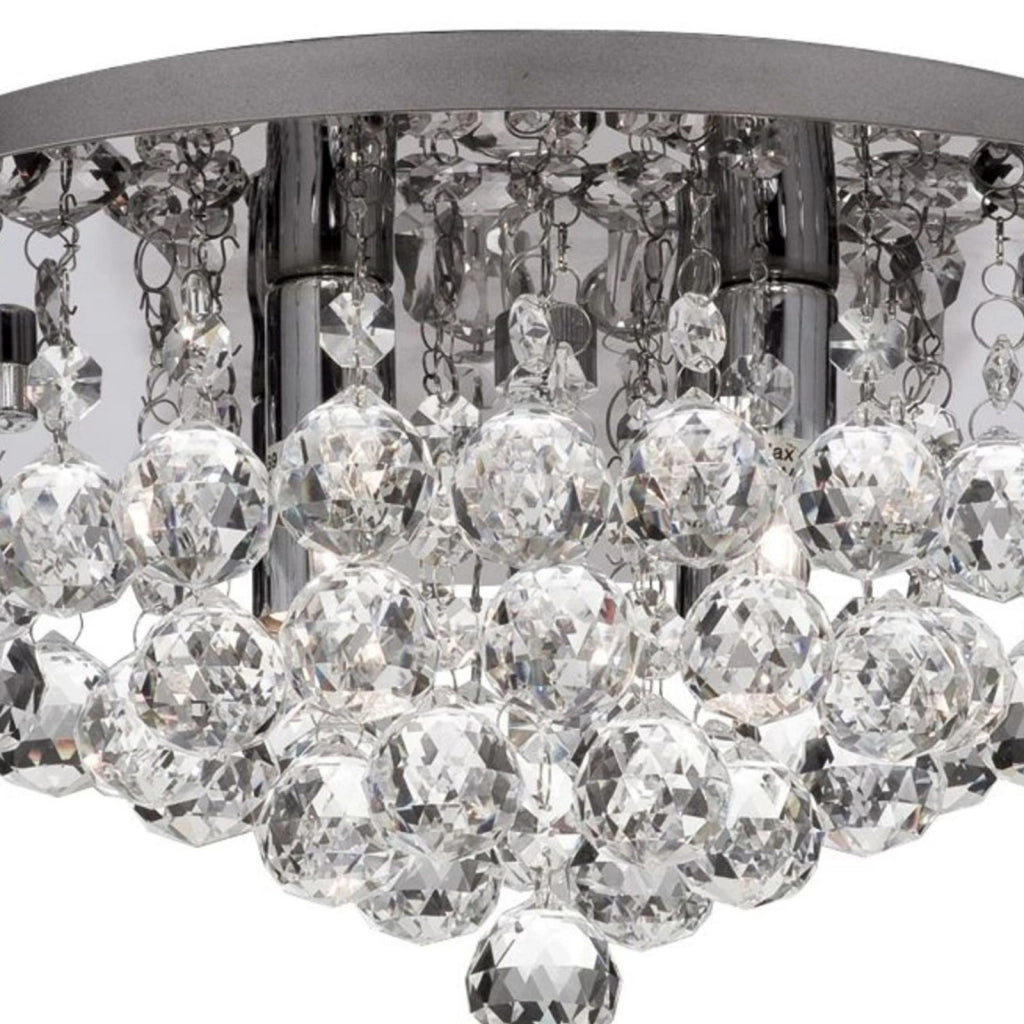 Hanna II 4Lt Flush - Metallo cromato e cristallo trasparente