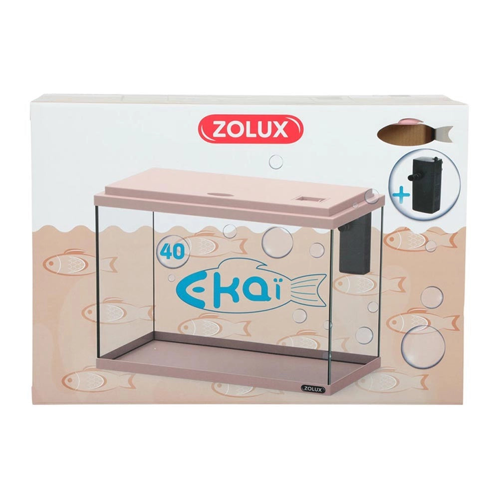 Zolux Ekai 40 24L - acquario cm40x20x28h completo di filtro interno Colore: Rosa