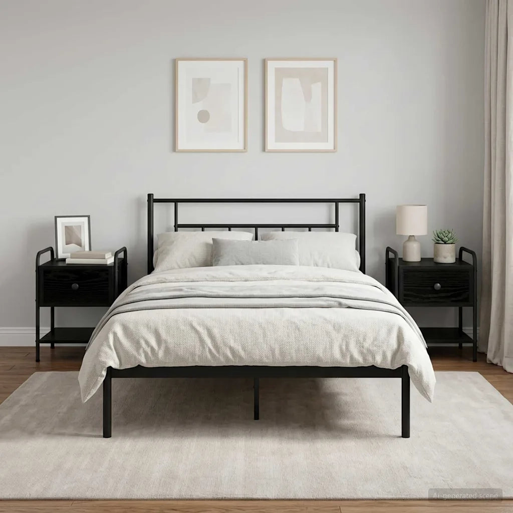 Armadio da Notte 2 pz Rovere Nero 35 x 36,5 x 47 cm 8007660